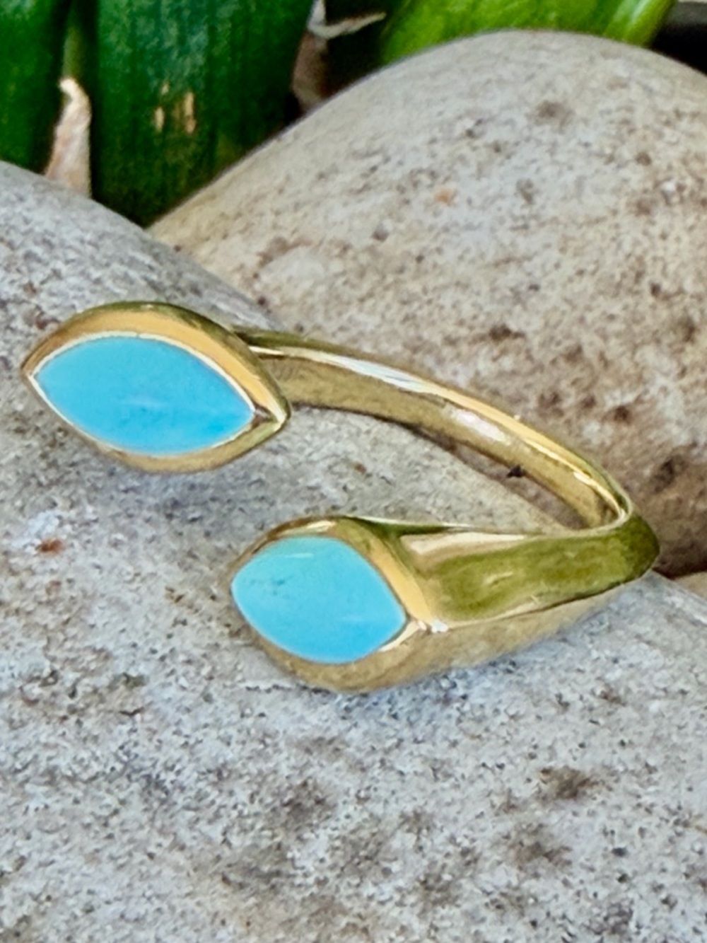 Ippolita 18 karat gold and turquoise ring - Picture 8 of 9